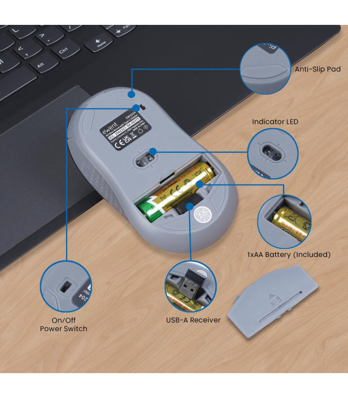 Raton inalambrico ewent ew3204 negro