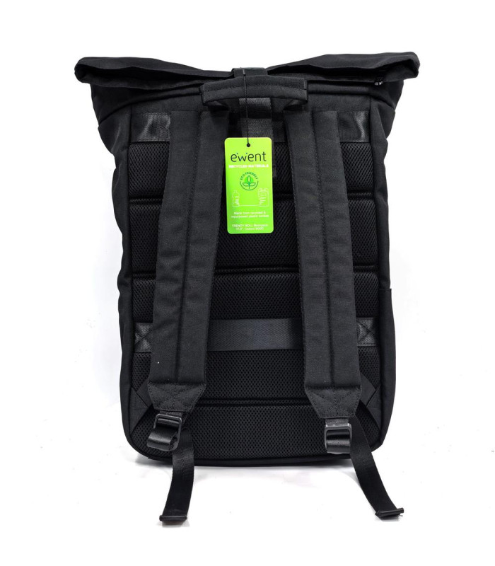 Mochila unisex ewent trendy roll para portatil 17.3 pulgadas negra