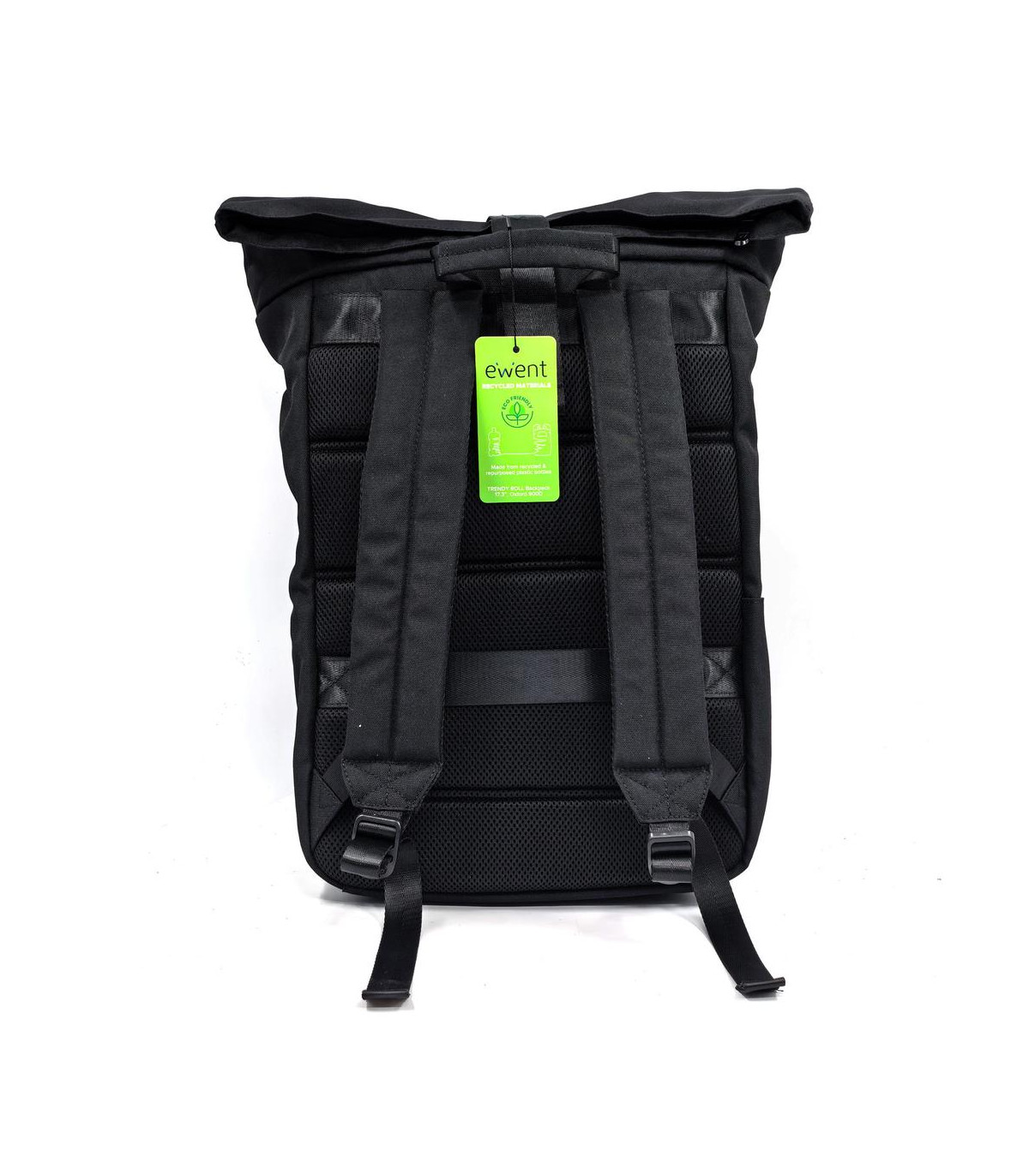 Mochila unisex ewent trendy roll para portatil 17.3 pulgadas negra