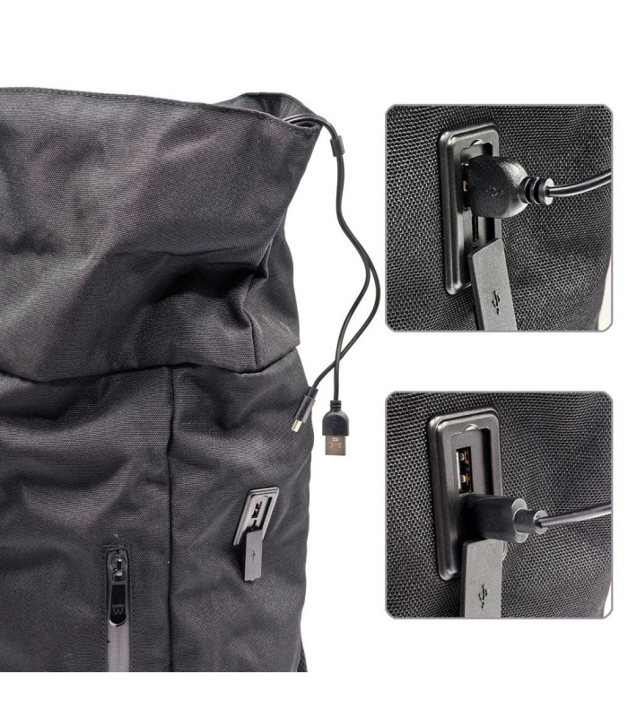 Mochila unisex ewent trendy roll para portatil 17.3 pulgadas negra