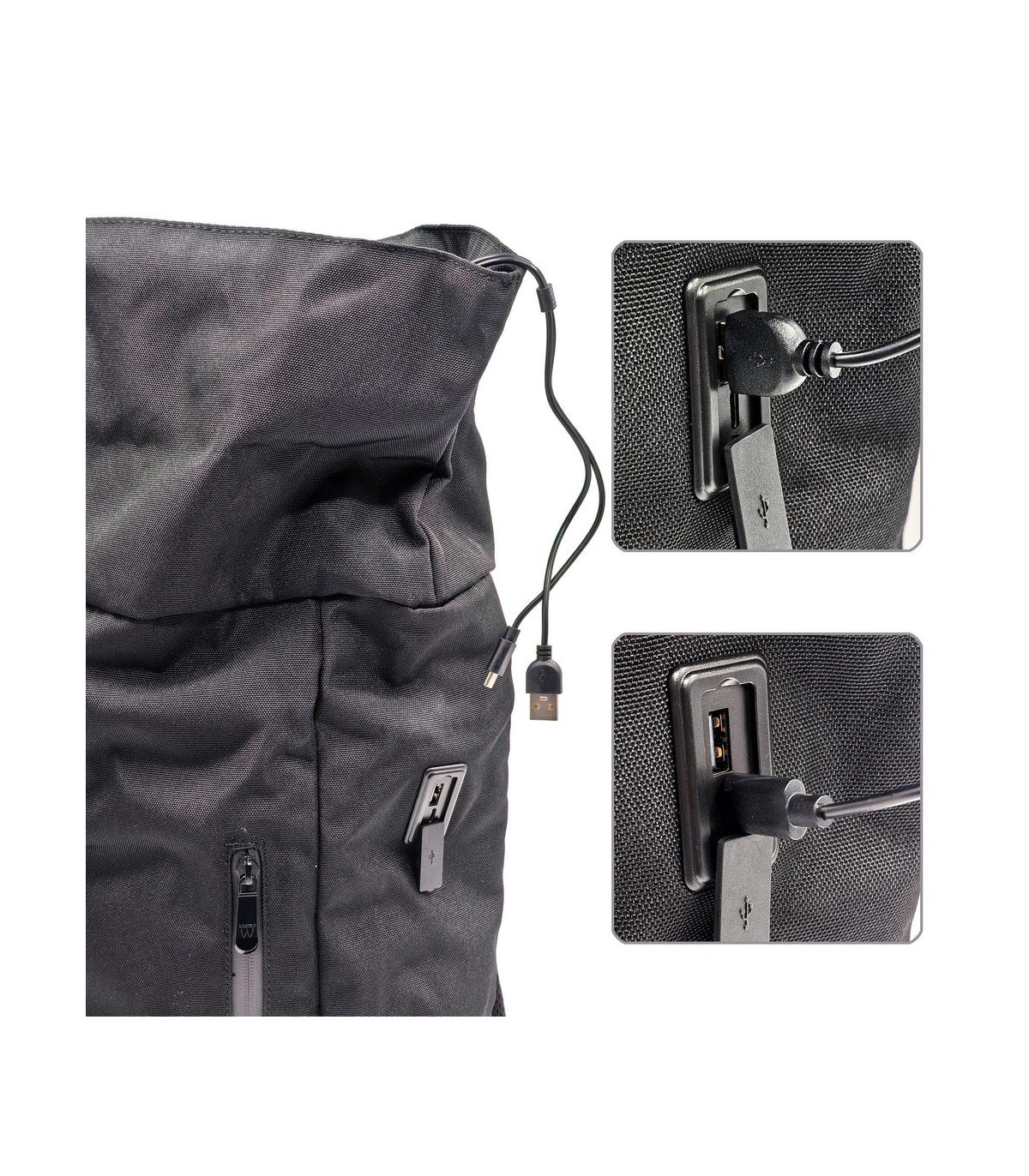 Mochila unisex ewent trendy roll para portatil 17.3 pulgadas negra