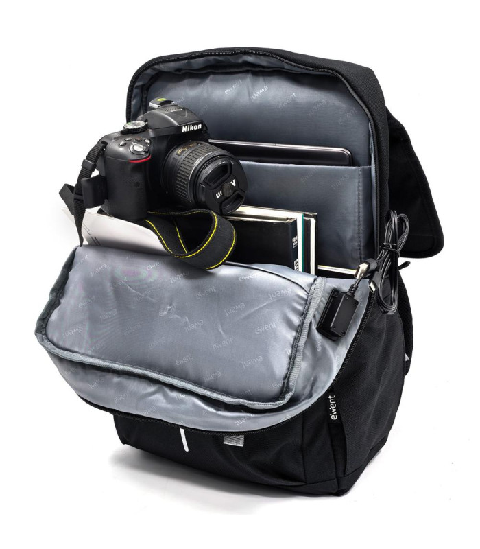 Mochila unisex ewent vintage para portatil 16.1 pulgadas negra