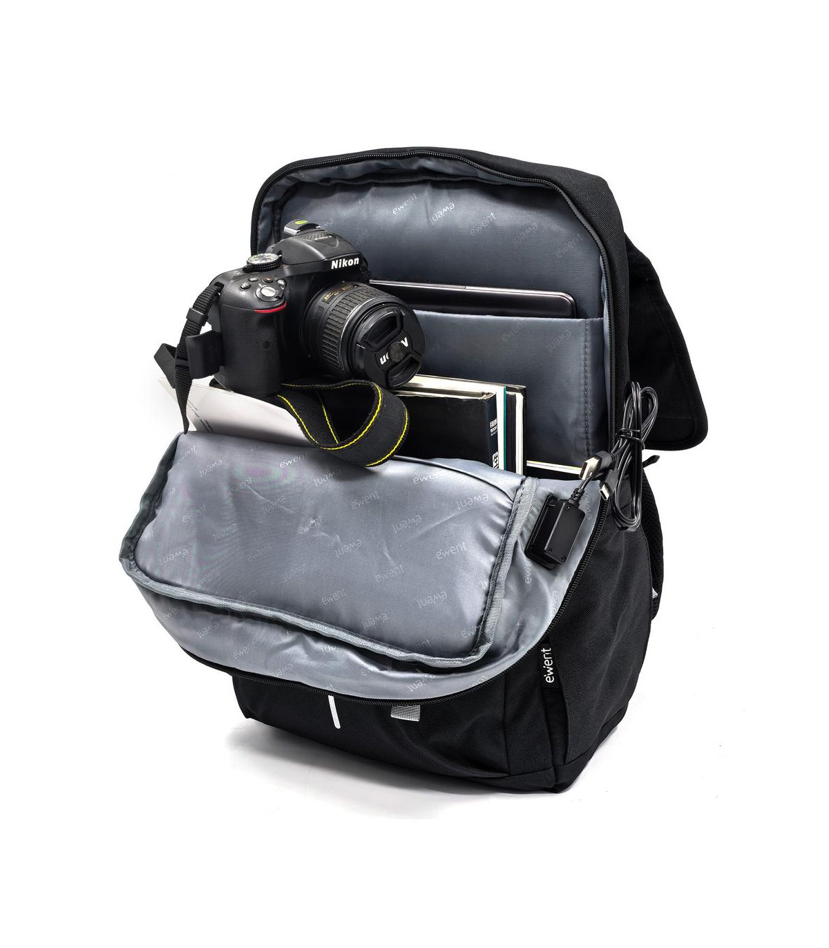 Mochila unisex ewent vintage para portatil 16.1 pulgadas negra