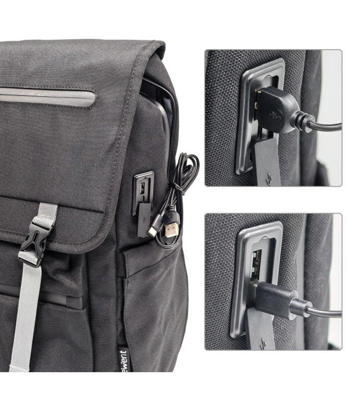 Mochila unisex ewent vintage para portatil 16.1 pulgadas negra