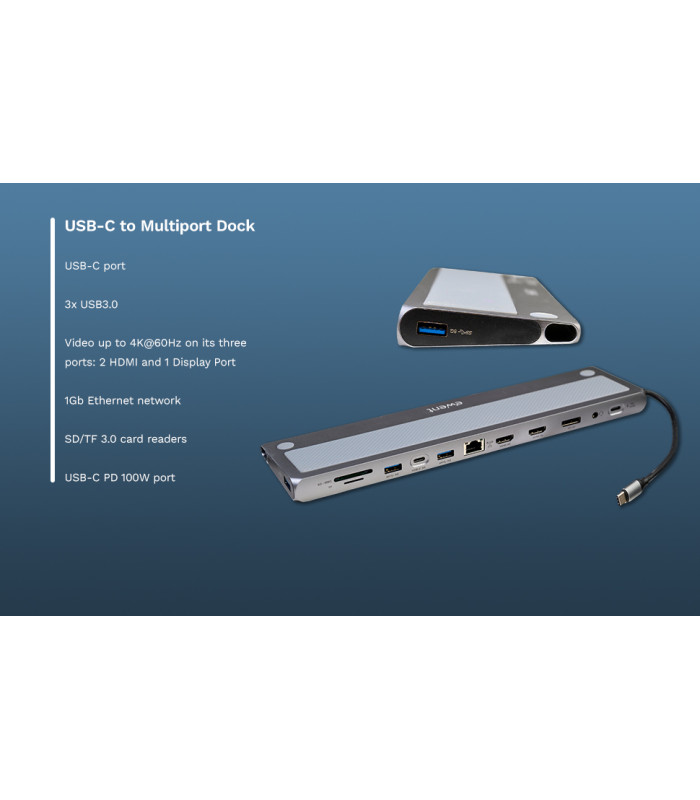 Docking station ewent ew1150 usb tipo c 12 en 1