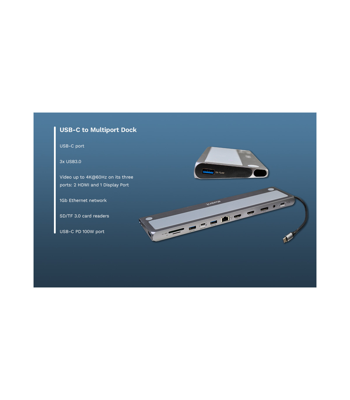 Docking station ewent ew1150 usb tipo c 12 en 1