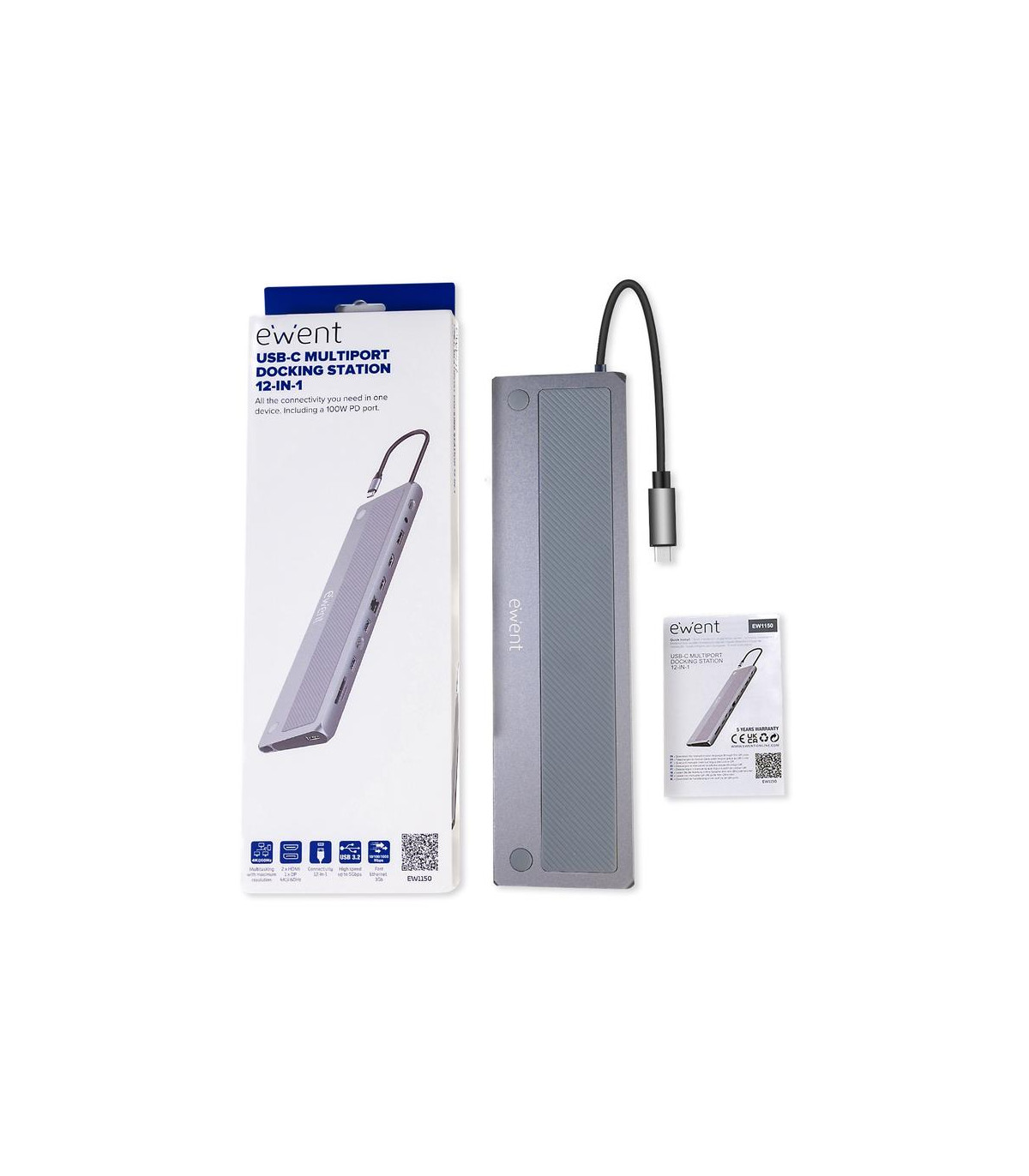 Docking station ewent ew1150 usb tipo c 12 en 1