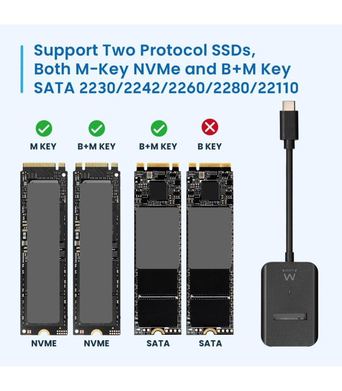 Docking station ewent para ssd m.2 usb tipo c