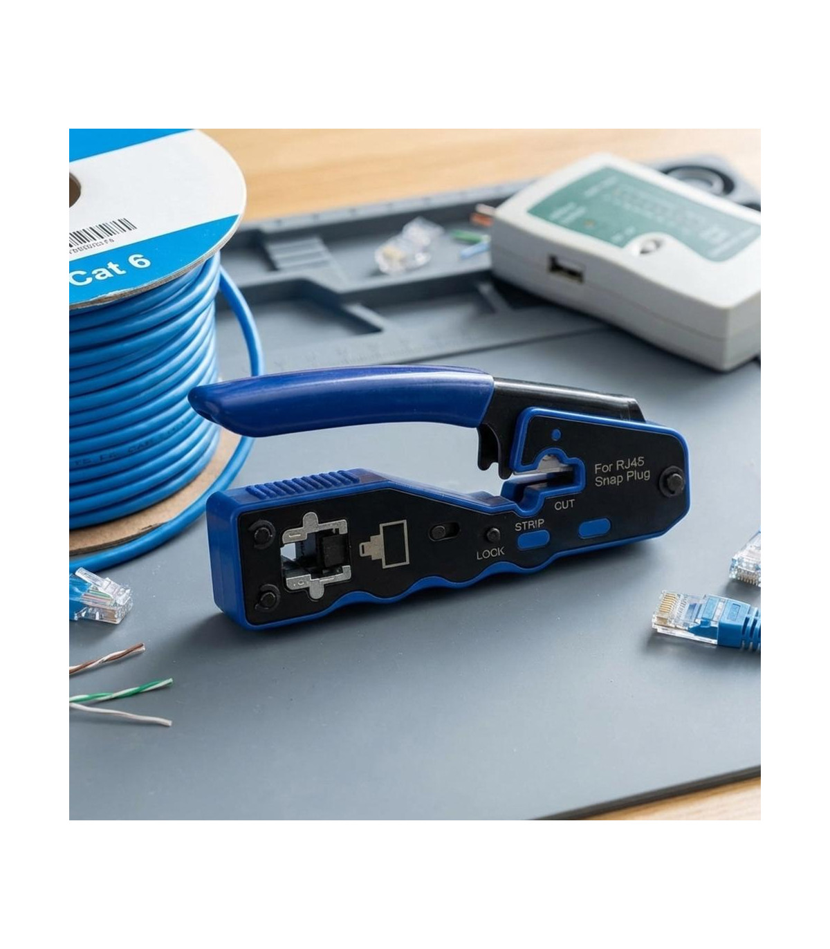 Crimpadora phasak rj45 fastcrimp profesional con pelacables td 020