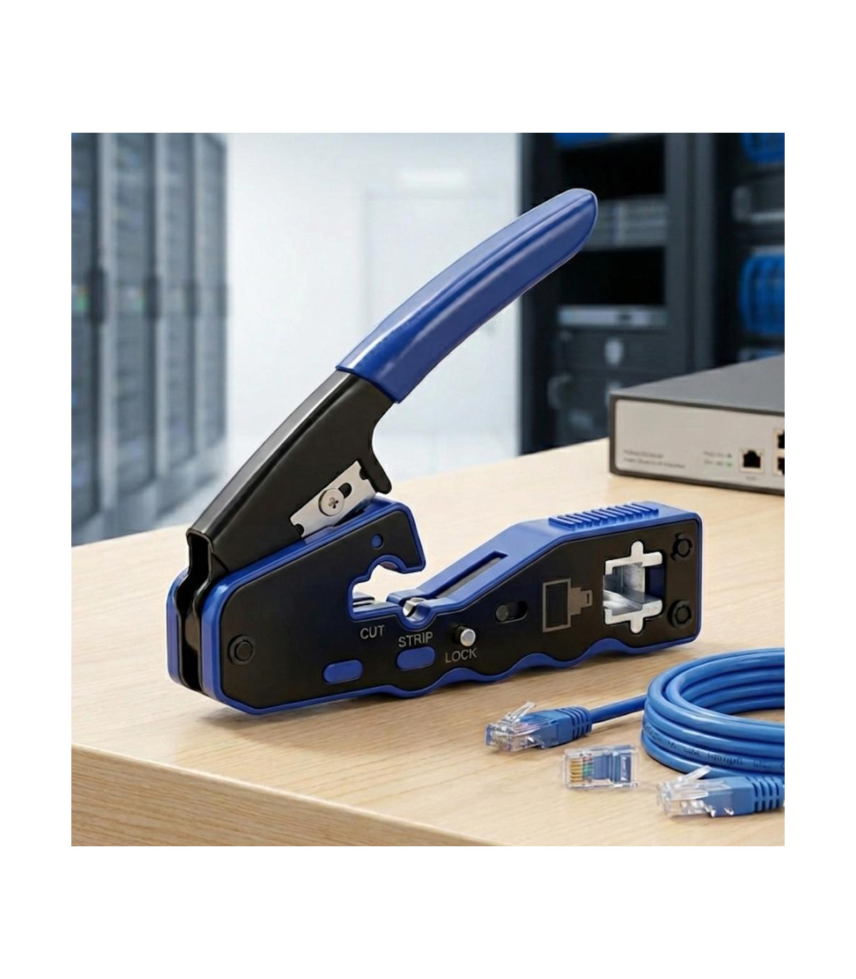 Crimpadora phasak rj45 fastcrimp profesional con pelacables td 020