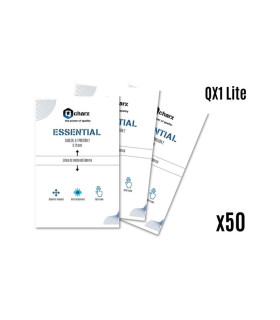 Laminas de proteccion frontales qcharx hidrogel essential hd para qx1 lite 50 unidades