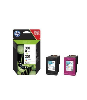 Multipack hp n9j72ae nº301 negro y tricolor