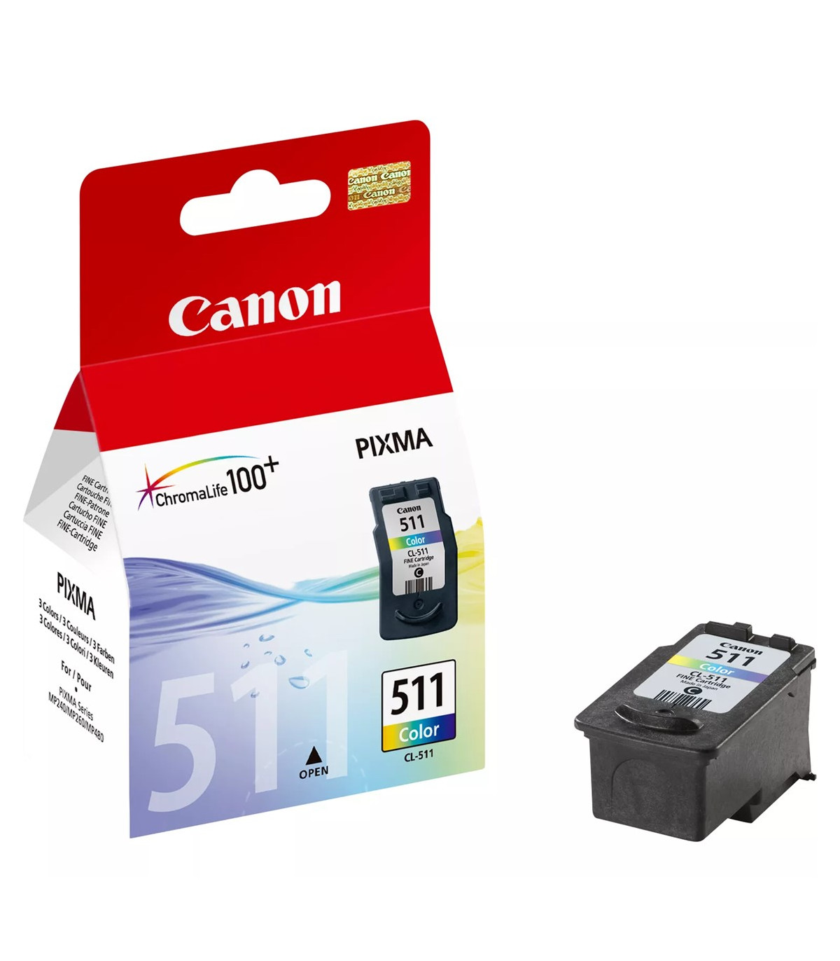 Cartucho tinta canon cl 511 tricolor 9ml mp240 -  250 -  260 -  270 mp 480 -  490 mx 320 -  330