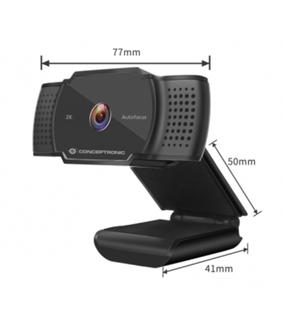Webcam 2k conceptronic amdis02b 5mp -  usb - 3.6mm  - 30 fps - angulo vision 72º -  enfoque automatico - microfono integrado