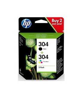 Pack 2 cartucho tinta hp 304 negro y color 3720 -  3721 -  3722 -  3750 -  5030