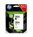 Pack 2 cartucho tinta hp 304 negro y color 3720 - 3721 - 3722 - 3750 - 5030