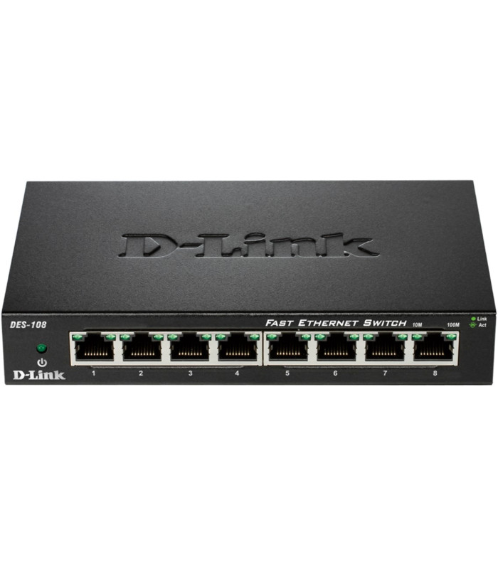 Switch 8 puertos 10 - 100 fast ethernet d - link
