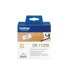 Etiquetas papel precortada brother dk11209 29 x 62 mm 400e ql - 500a ql - 500bw ql - 560 ql - 570 ql - 580n ql - 1050