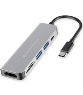 Adaptador hub 6 en 1 conceptronic usb tipo c a hdmi - usbc - usb 3.0 - sd - tf