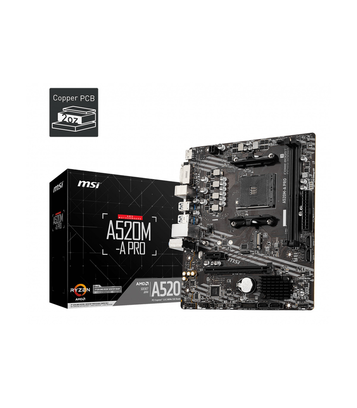 Placa base msi am4 a520m - a pro m - atx