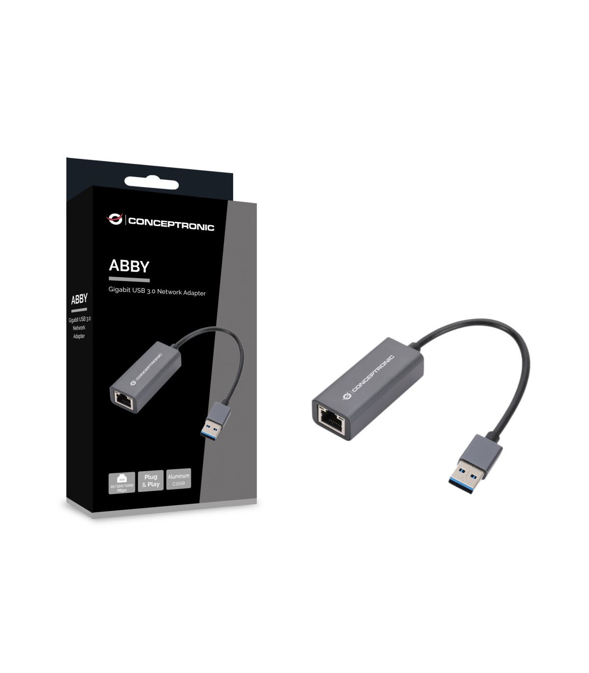 Adaptador usb 3.2 a rj45 conceptronic macho - hembra - compatible con nintendo switch