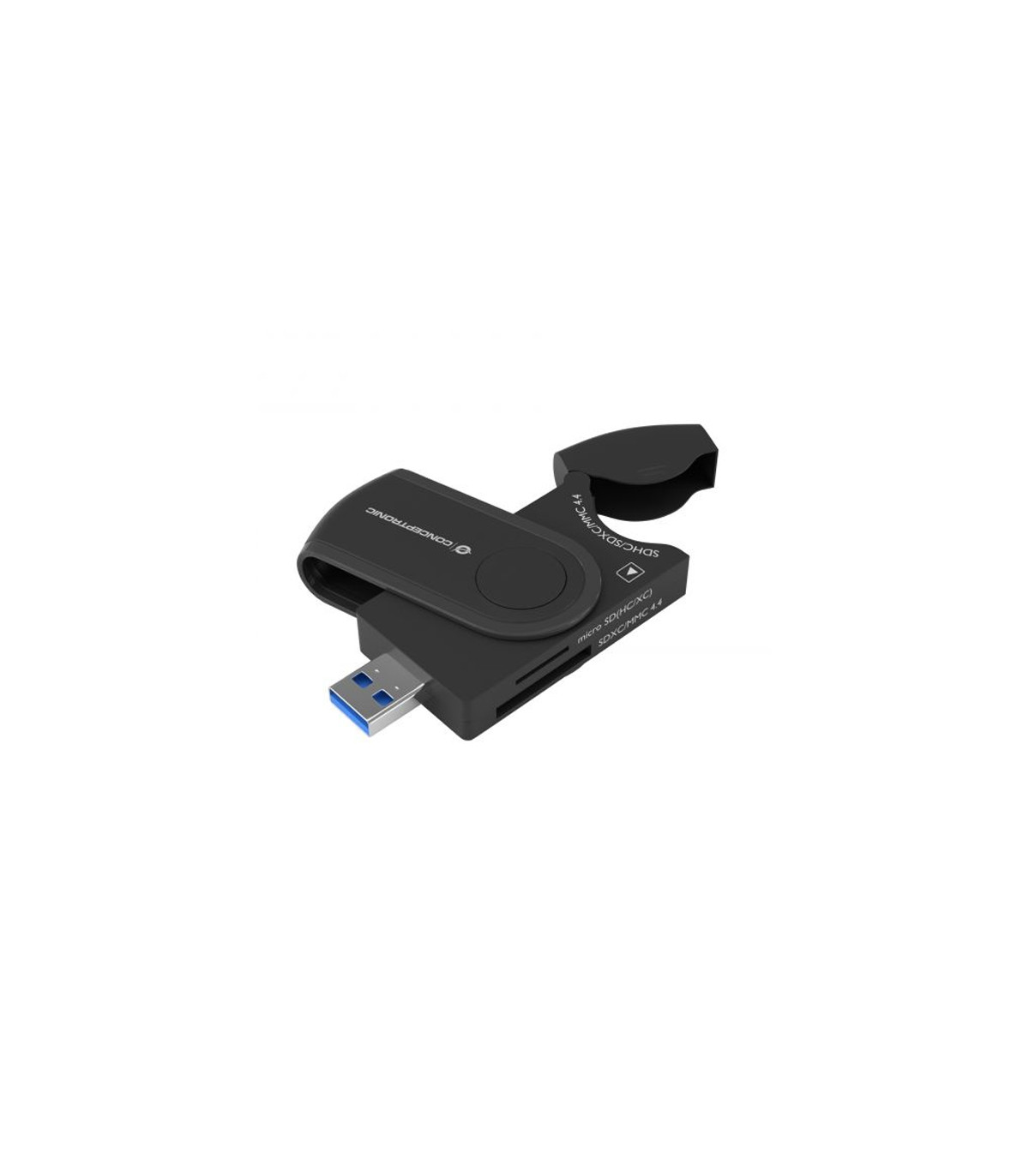 Lector de tarjetas externo usb 3.0 4 en 1 conceptronic bian04b sd - sdhc - sdxc micro sd -  t flash