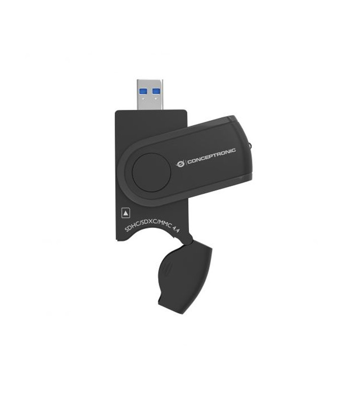 Lector de tarjetas externo usb 3.0 4 en 1 conceptronic bian04b sd - sdhc - sdxc micro sd -  t flash