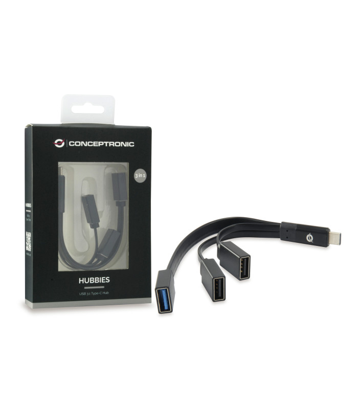 Hub usb tipo c conceptronic hubbies01b 1 x usb 3.0 - 2 x usb 2.0