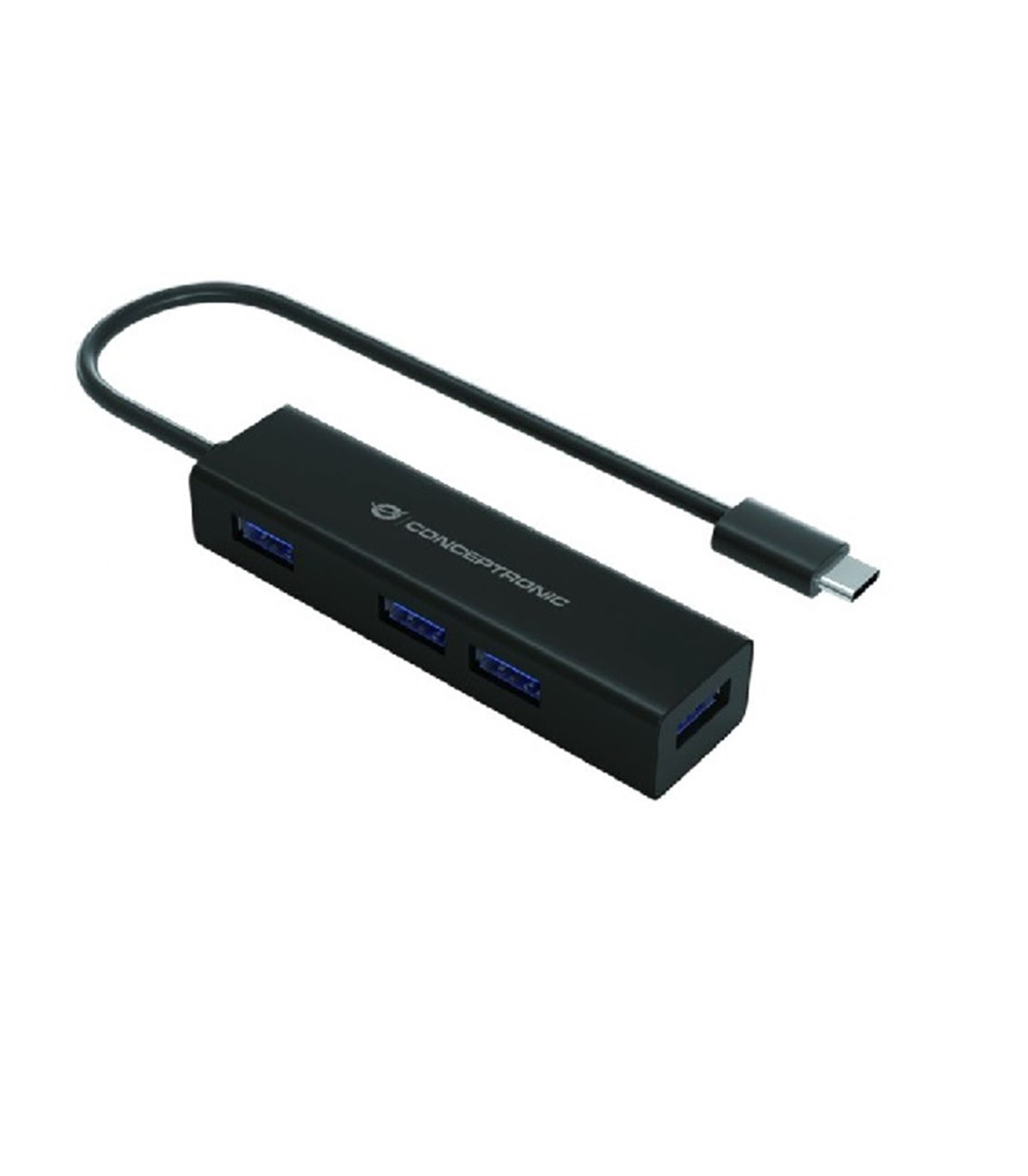Hub usb tipo c conceptronic hubbies07b 4 x usb 3.0 - aluminio