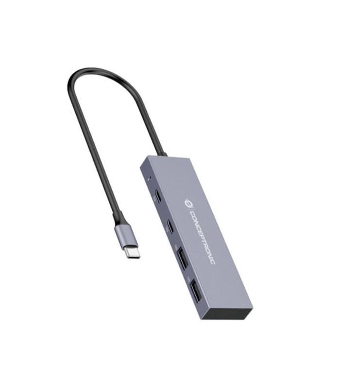 Hub usb tipo c conceptronic hubbies13g 2 x usb tipo c - 2 x usb tipo a - aluminio