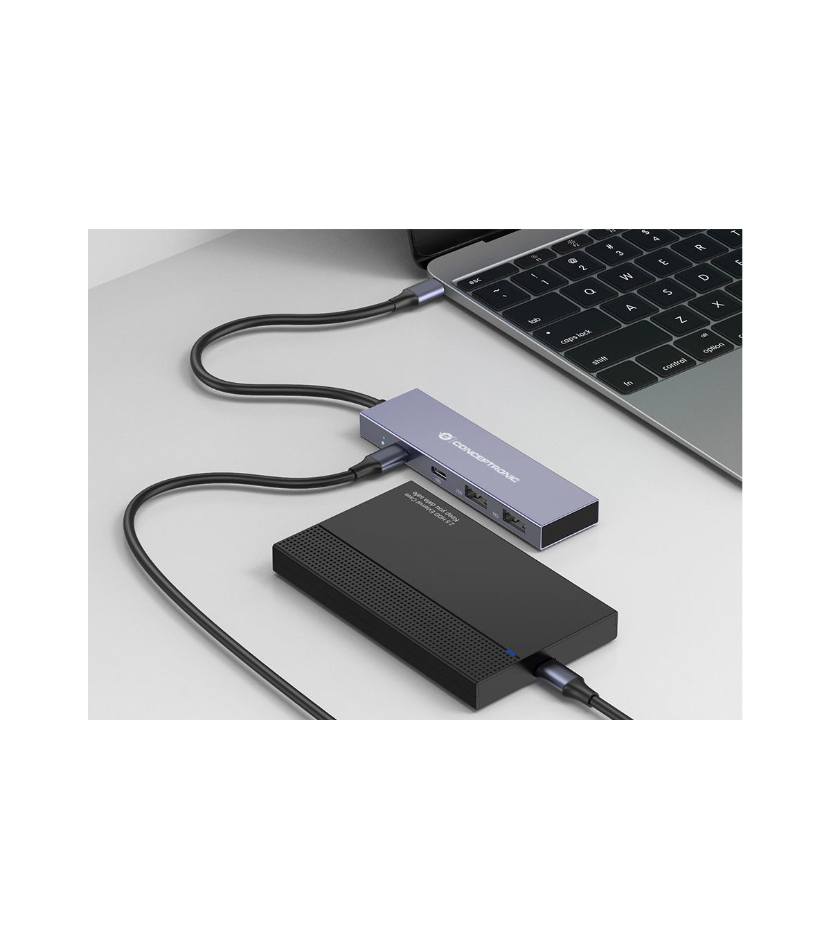 Hub usb tipo c conceptronic hubbies13g 2 x usb tipo c - 2 x usb tipo a - aluminio