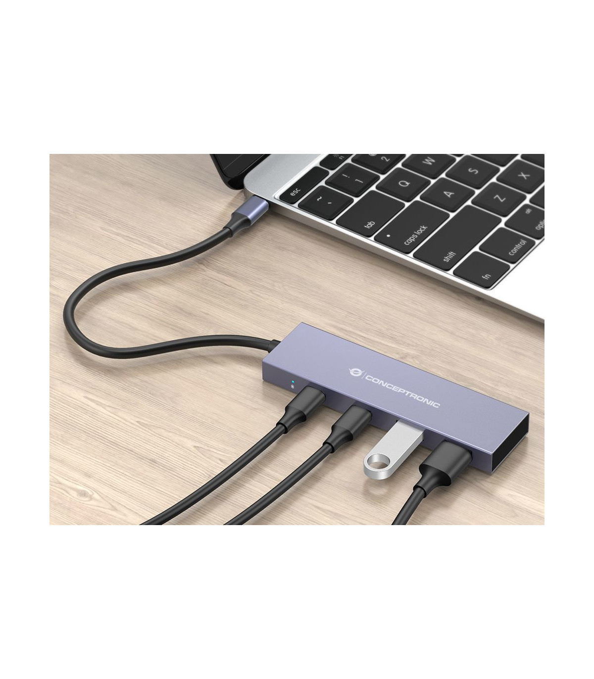 Hub usb tipo c conceptronic hubbies13g 2 x usb tipo c - 2 x usb tipo a - aluminio