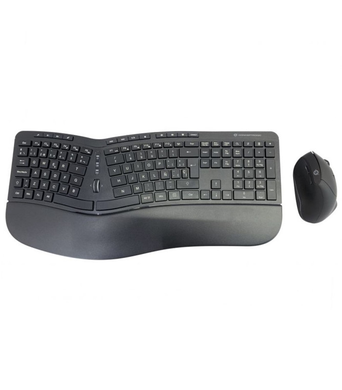 Kit teclado + mouse raton conceptronic orazio02 wireless inalambrico ergonomico