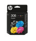 Pack cartuchos tinta hp 308 negra - tricolor