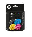 Pack cartuchos tinta hp 308 negra - tricolor