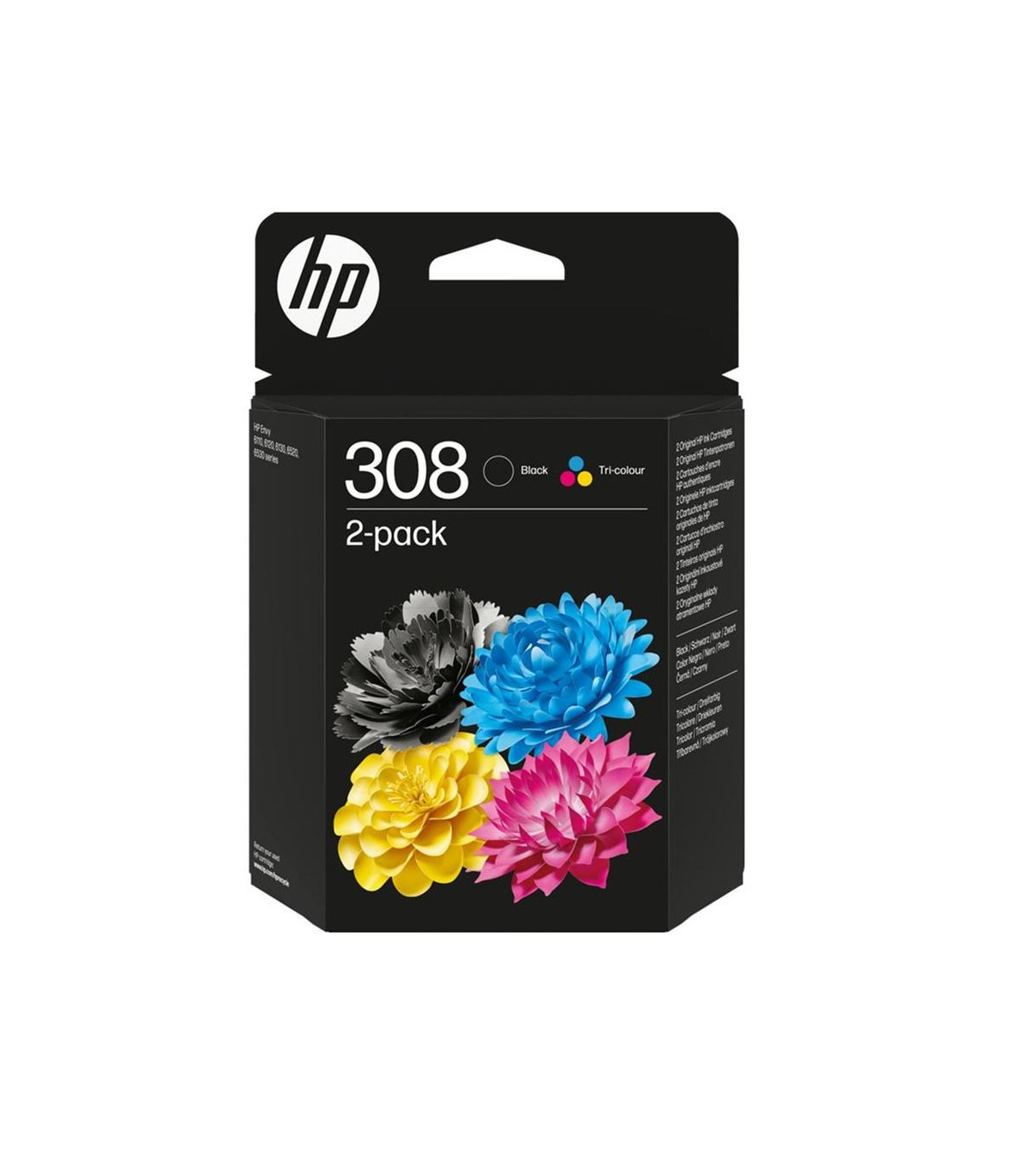 Pack cartuchos tinta hp 308 negra - tricolor