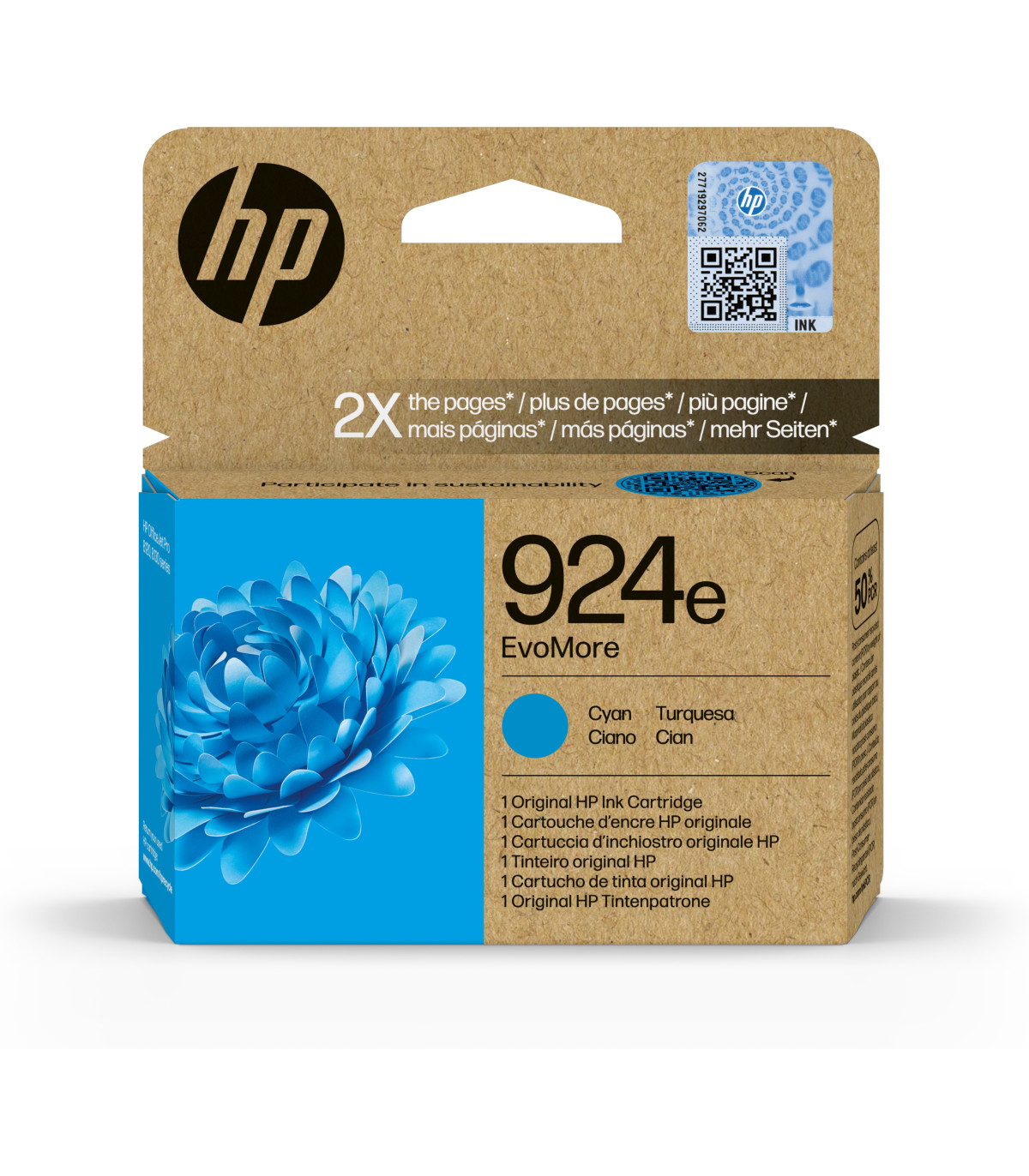 Cartucho tinta hp 924e cian officejet pro 8120 - 8130