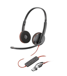 Auriculares poly blackwire 3220 estéreo usb - c negro + adaptador usb - c - a auriculares poly blackwire 3220 estéreo usb - c + 