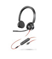 Auriculares poly estéreo blackwire 3325 con certificación microsoft teams usb - c + conector de 3 -5 mm + adaptador usb - c - a