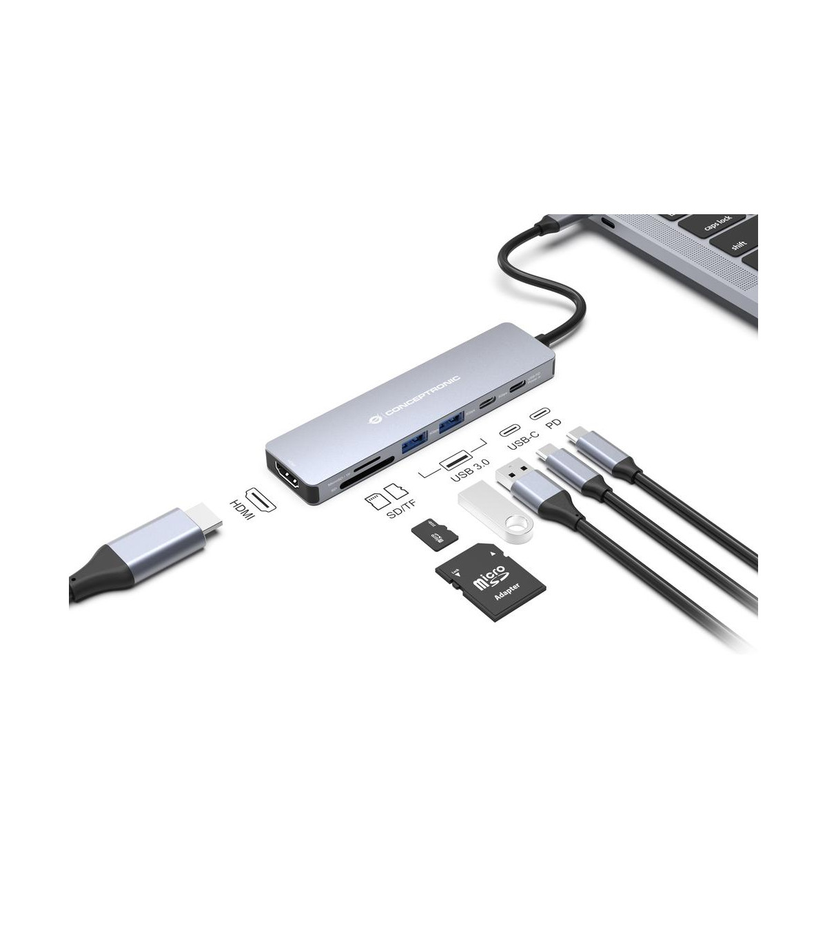 Docking station conceptronic donn28g usb tipo c 7 en 1