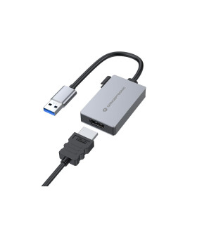 Adaptador usb 3.0 a hdmi conceptronic 16cm - macho - hembra