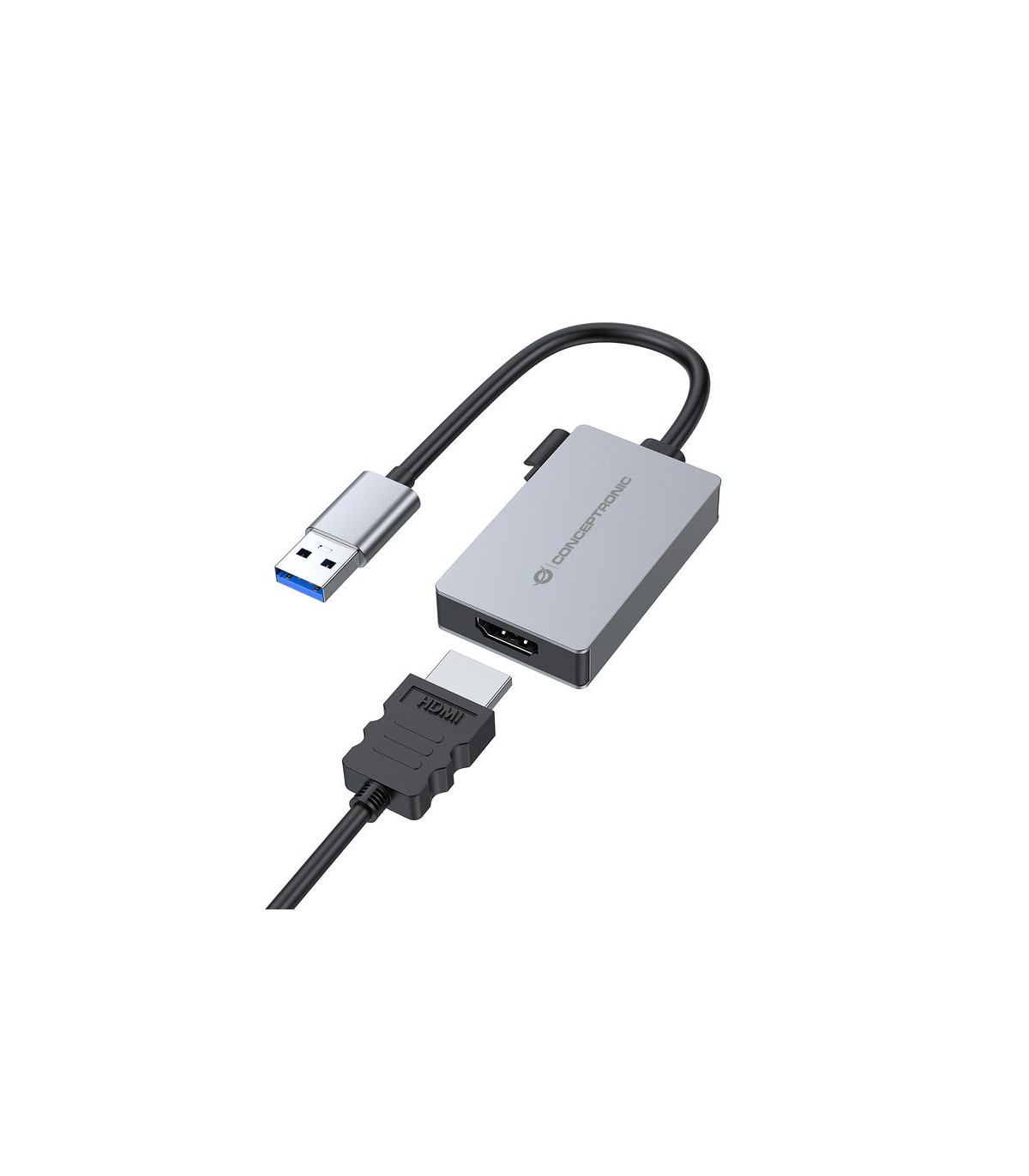 Adaptador usb 3.0 a hdmi conceptronic 16cm -  macho - hembra