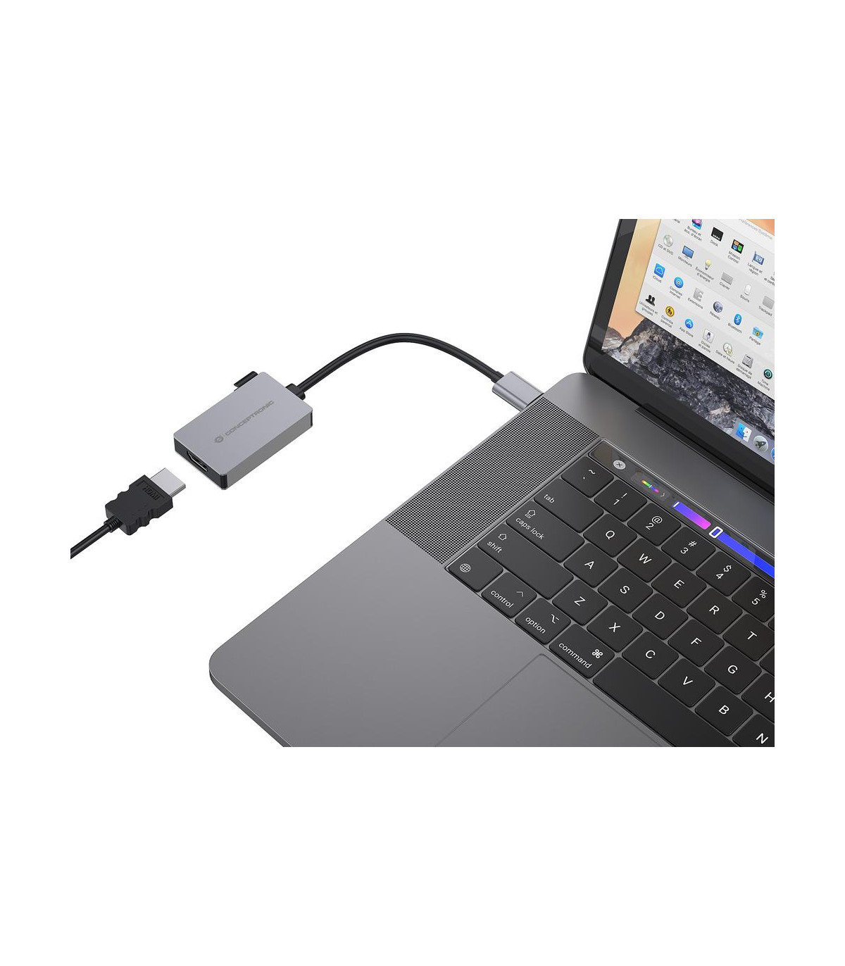 Adaptador usb 3.0 a hdmi conceptronic 16cm -  macho - hembra