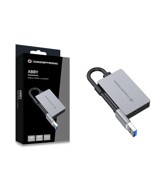 Adaptador usb 3.0 a hdmi conceptronic 16cm -  macho - hembra