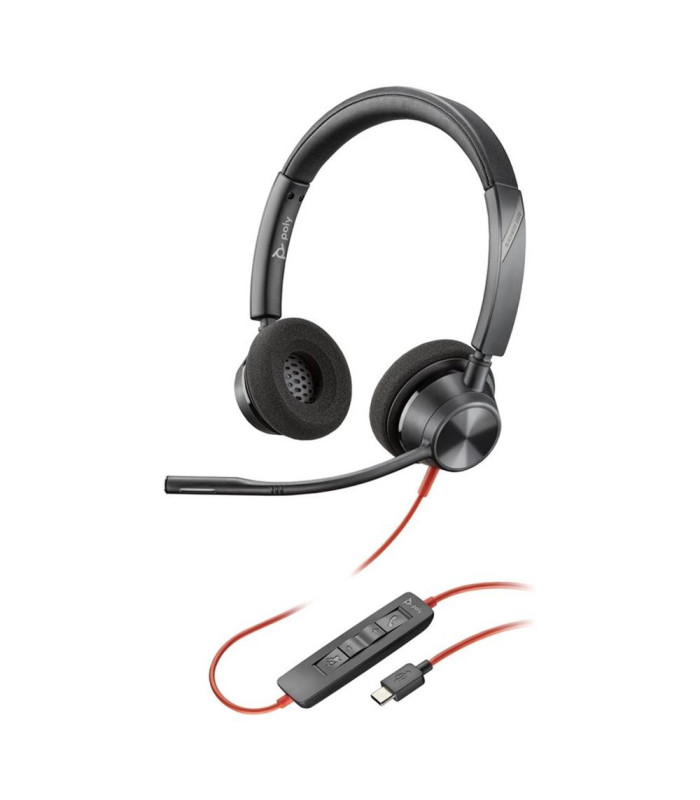 Auriculares poly blackwire 3320 stereo negro