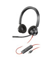 Auriculares poly blackwire 3320 stereo negro