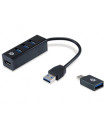 Hub usb 3.0 conceptronic hubbies04b 4 puertos con adaptador otg usb tipo c