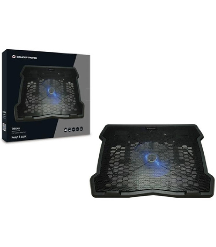Soporte - base de refrigeracion conceptronic thana05b  para portatiles hasta 15.6 pulgadas ventilador 125mm