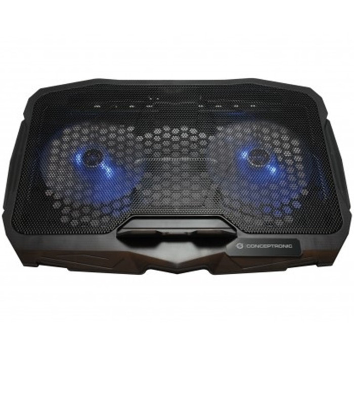 Soporte - base de refrigeracion conceptronic thana07b para portatiles hasta 15.6 pulgadas ventiladores 125mm x2