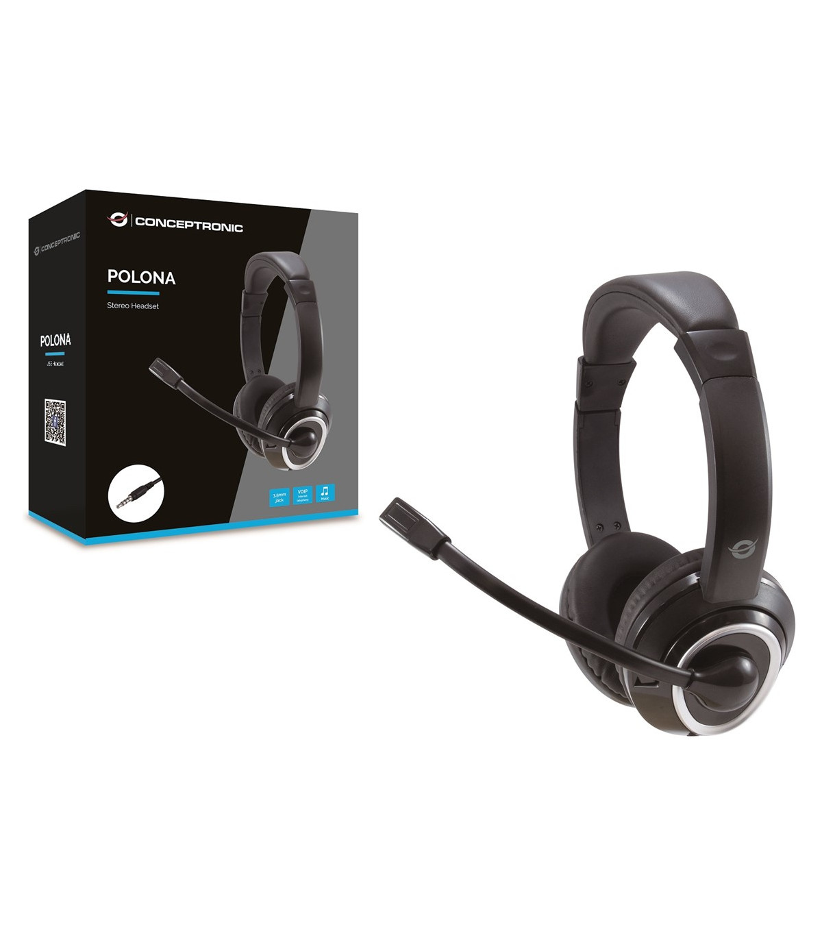 Auricular conceptronic polona02b  - jack 3.5mm - microfono - control volumen
